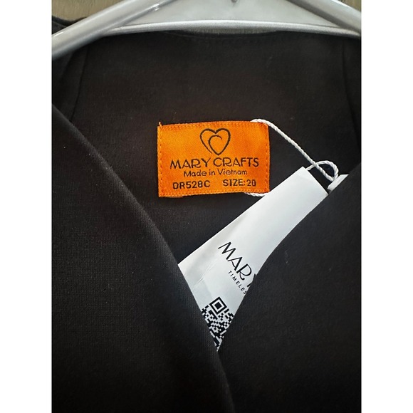 Mary Crafts Black Peplum Blazer Split Mandarin Collar Size 20 DR528C - Picture 3 of 4